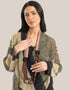 long necklace with braided linen yarn and antique bedouin silver beads