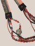 long necklace with braided linen yarn and antique bedouin silver beads