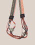long necklace with braided linen yarn and antique bedouin silver beads