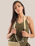 long necklace with braided linen yarn and antique bedouin silver beads