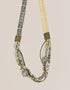 long necklace with braided linen yarn and antique bedouin silver beads