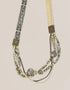 long necklace with braided linen yarn and antique bedouin silver beads