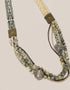 long necklace with braided linen yarn and antique bedouin silver beads