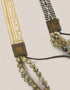 long necklace with braided linen yarn and antique bedouin silver beads