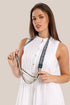 long necklace with braided linen yarn and antique bedouin silver beads