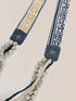 long necklace with braided linen yarn and antique bedouin silver beads