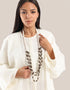 3 layers necklace with metal beads and knots