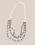 3 layers necklace with metal beads and knots