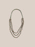 3 layers necklace with metal beads and knots