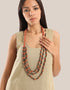 3 layers necklace with metal beads and knots