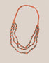 3 layers necklace with metal beads and knots