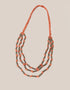 3 layers necklace with metal beads and knots