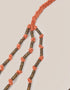 3 layers necklace with metal beads and knots