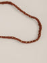 Long embroidered cotton-wool necklace