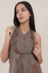 Long necklace from wood and metal