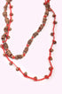 Two layered necklace with metal beads
