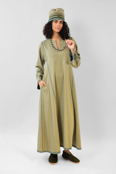 Two layered necklace with metal beads