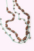 Two layered necklace with metal beads