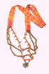 Necklace with 3 layers of multicolor beads