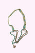 Necklace with 3 layers of multicolor beads