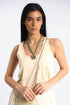 Short braided yarn pendant necklace