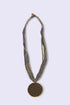 Short braided yarn pendant necklace