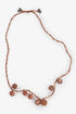 Adjustable fabric ball necklace with metal tassels