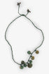 Adjustable fabric ball necklace with metal tassels