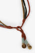 Four-layer velvet cord necklace with metal beads