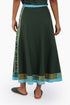 Long A line skirt in cotton poplin with contrast color trims