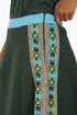Long A line skirt in cotton poplin with contrast color trims