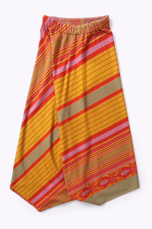 Pant skirt in striped jacquard cotton blend