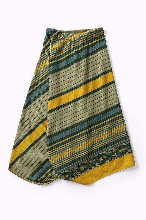 Pant skirt in striped jacquard cotton blend