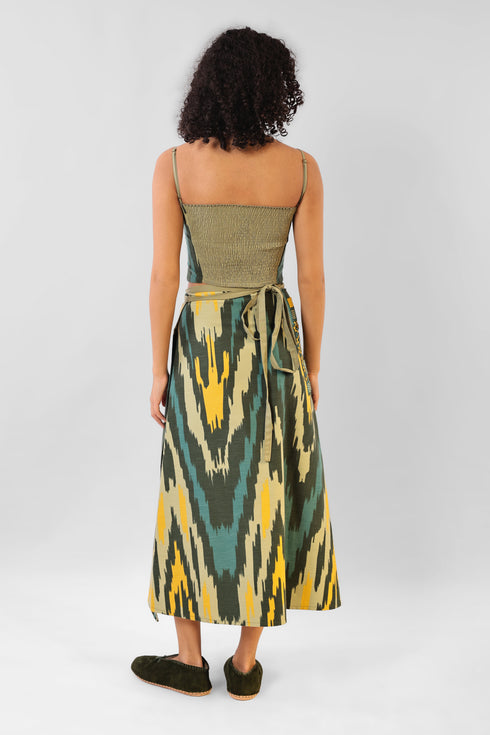 Wrap around skirt with one big pocket