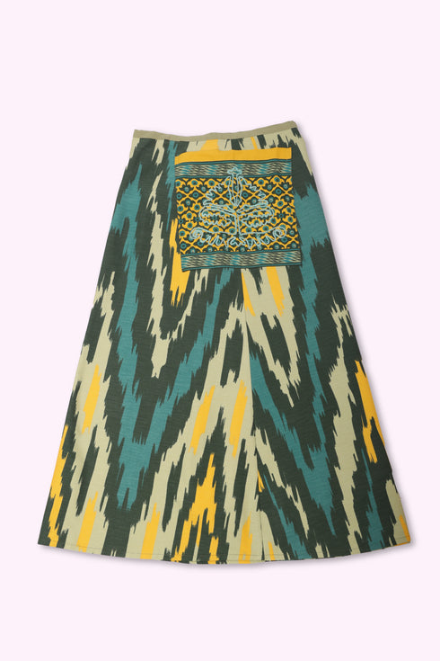 Wrap around skirt with one big pocket