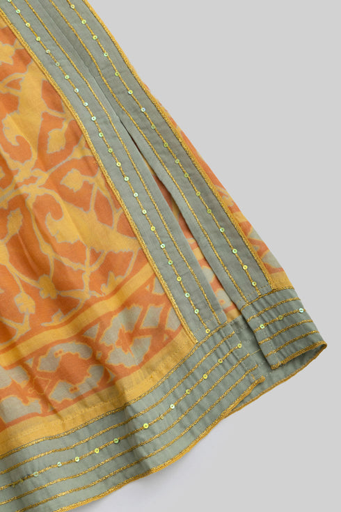 Printed Egyptian cotton gauze long skirt