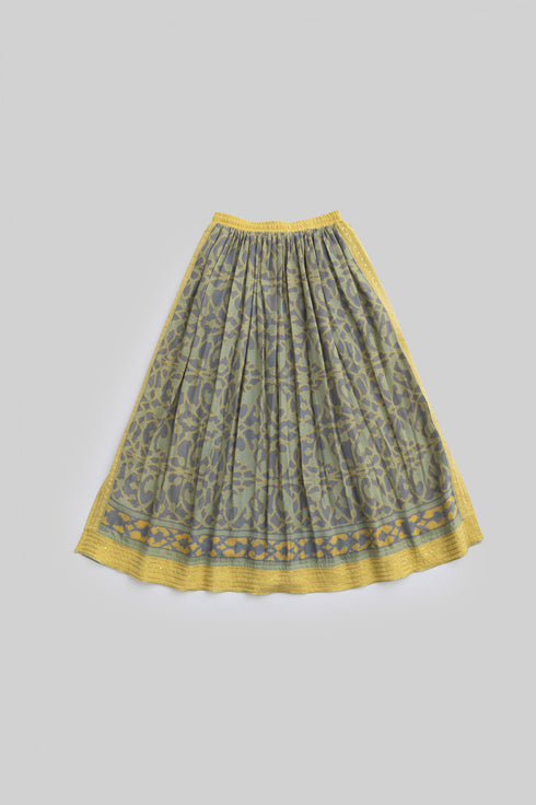 Printed Egyptian cotton gauze long skirt