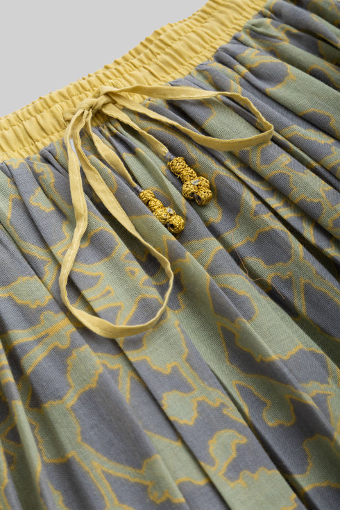 Printed Egyptian cotton gauze long skirt