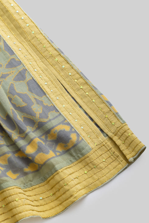Printed Egyptian cotton gauze long skirt