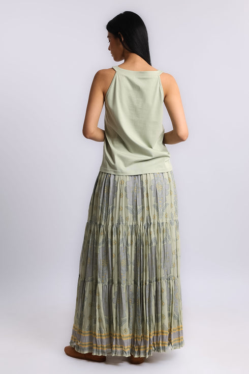 Long layered Egyptian cotton voile skirt