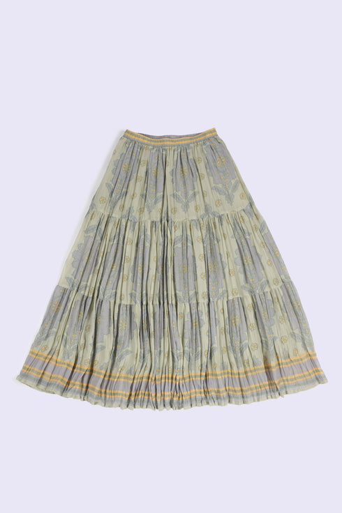 Long layered Egyptian cotton voile skirt