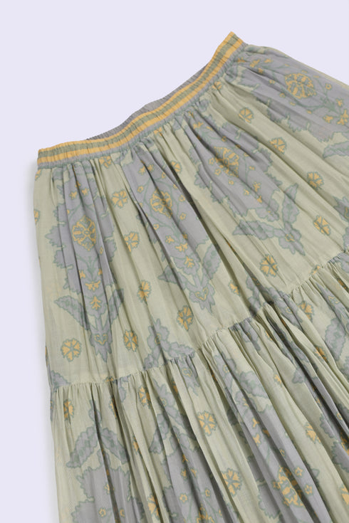 Long layered Egyptian cotton voile skirt