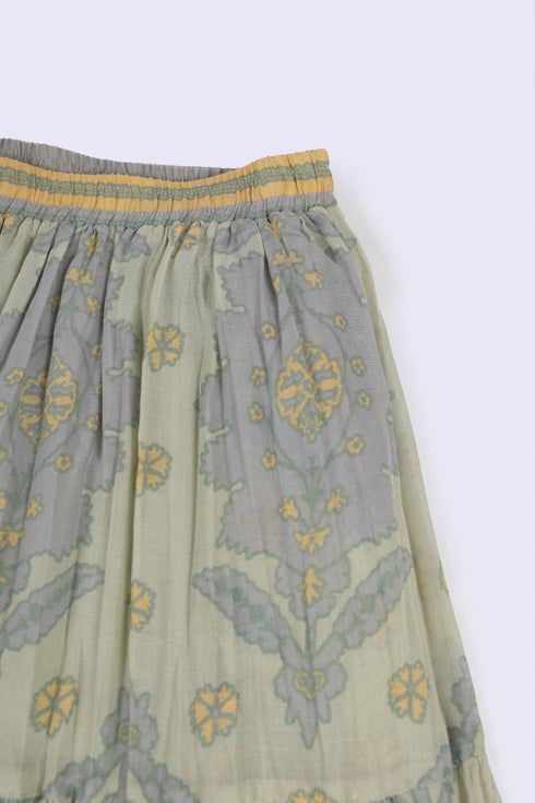 Long layered Egyptian cotton voile skirt