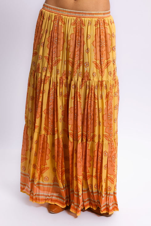 Long layered Egyptian cotton voile skirt