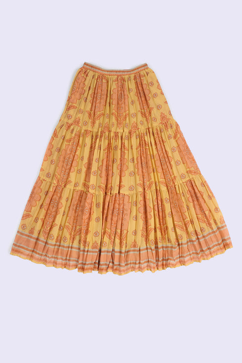 Long layered Egyptian cotton voile skirt