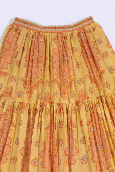Long layered Egyptian cotton voile skirt