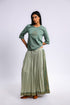 Wide skirt in Egyptian cotton voile with pockets