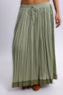 Wide skirt in Egyptian cotton voile with pockets