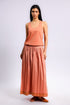 Wide skirt in Egyptian cotton voile with pockets