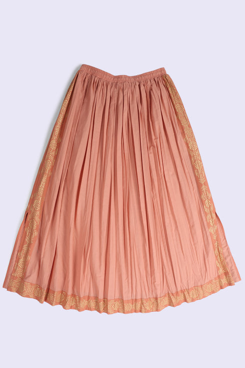 Wide skirt in Egyptian cotton voile with pockets
